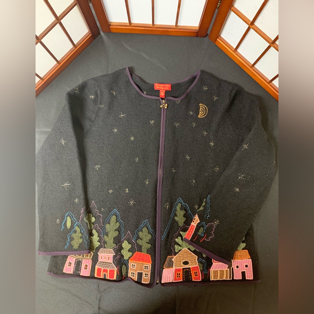Northern Isles Holiday 2005 Cardigan Size LG/TG. Like New 100% Wool/lane - Picture 4 of 8
